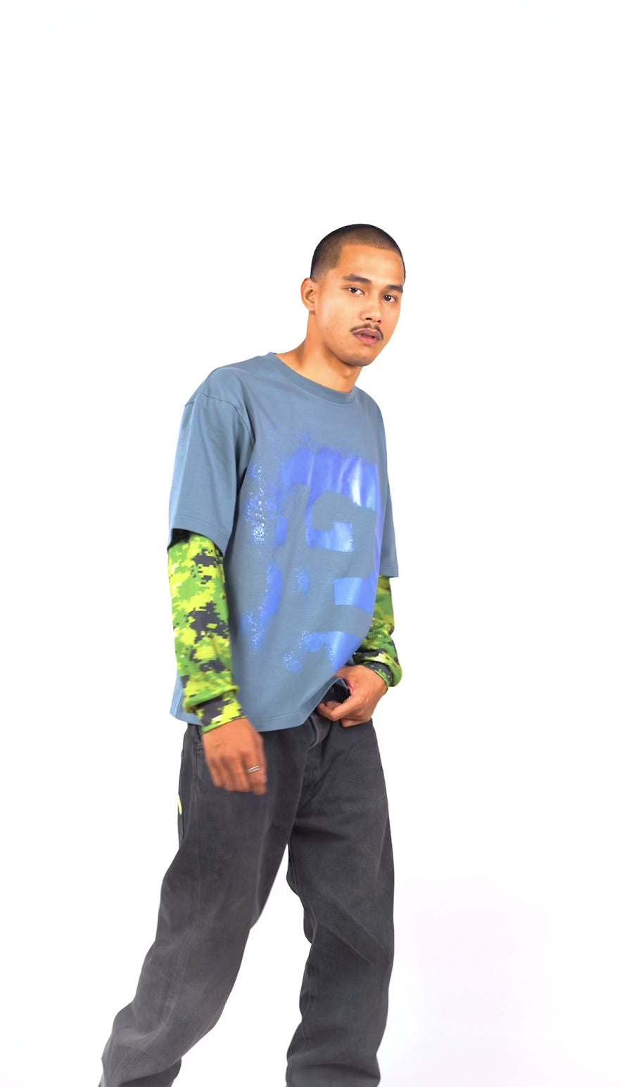 Double Sleeves Tee (Blue)